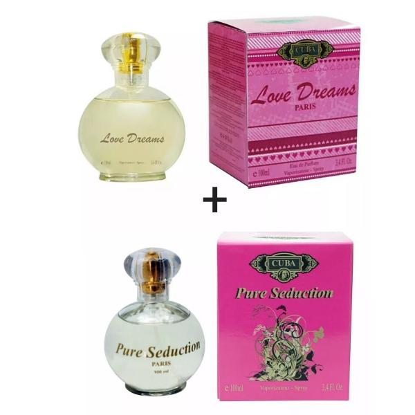 Kit 2 Perfumes Cuba 100ml Cada Love Dreams + Pure Seduction