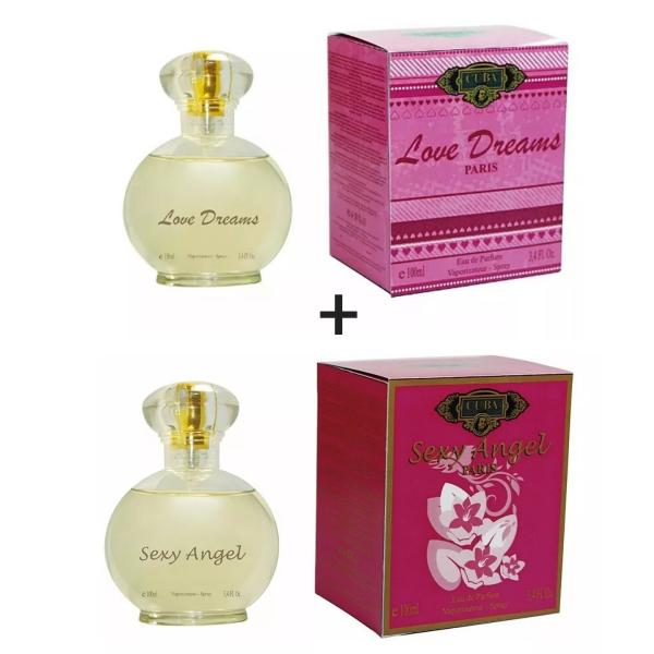 Kit 2 Perfumes Cuba 100ml Cada Love Dreams + Sexy Angel