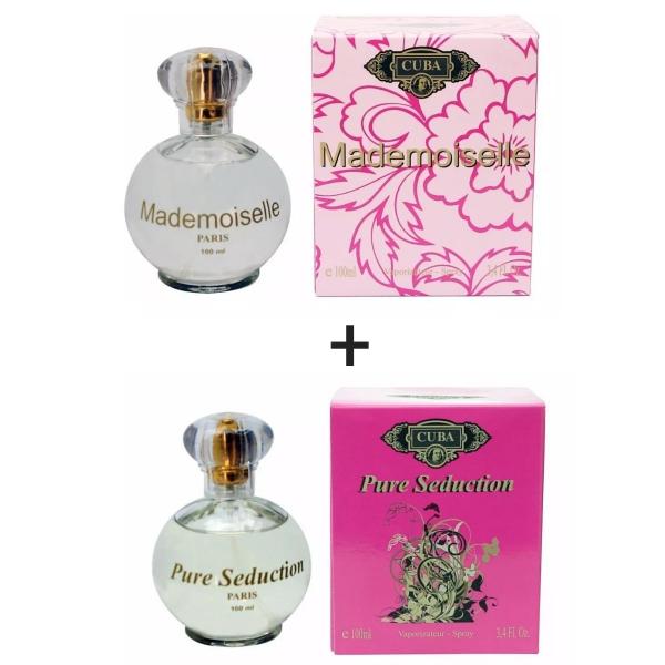 Kit 2 Perfumes Cuba 100ml Cada Mademoiselle + Pure Seduction