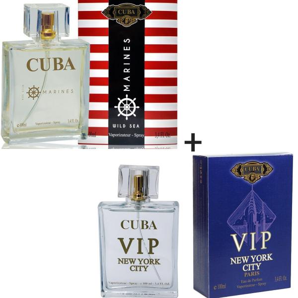 Kit 2 Perfumes Cuba 100ml Cada Marines + Vip New York