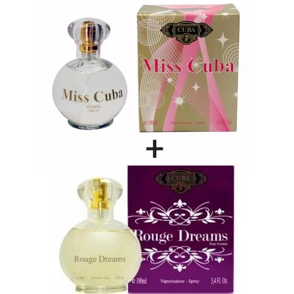 Kit 2 Perfumes Cuba 100ml Cada Miss Cuba + Rouge Dreams