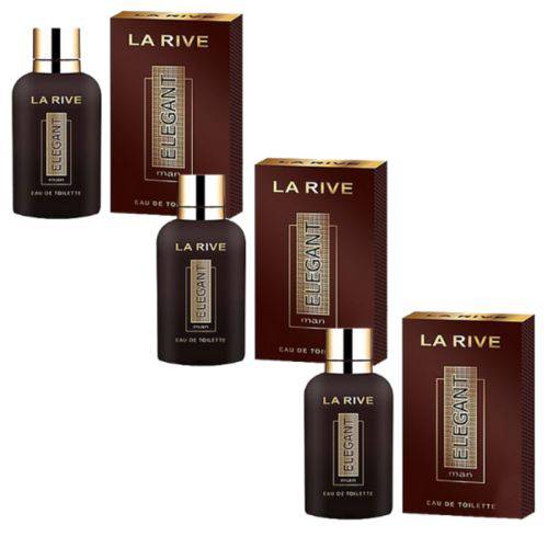 Kit 3 Perfumes Elegant Man Masculino La Rive Edt 90ml