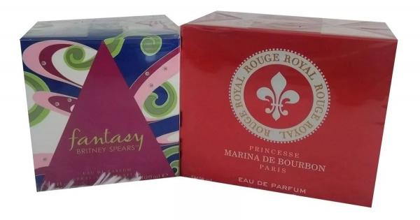 Kit 2 Perfumes Fantasy + Marina de Bourbon Rouge Royal 100ml + Amostraa de Brinde - Britney Spears + Marina de Bourbon