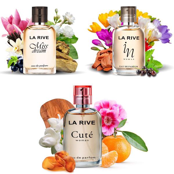 Kit 3 Perfumes La Rive Cute, In Woman e Miss Dream 30ml Edp
