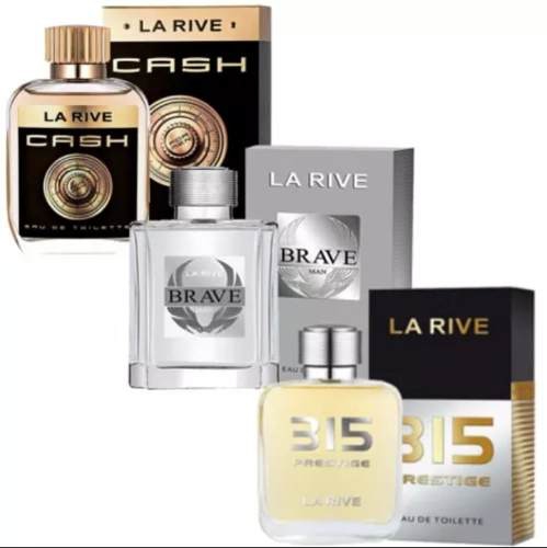 Kit 3 Perfumes La Rive One Million Invictus 212 Cash Brave