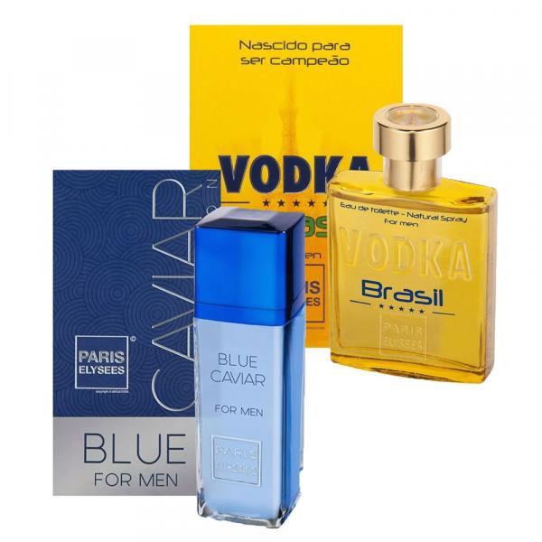 Kit 2 Perfumes Paris Elysees - Blue Caviar + Vodka Brasil