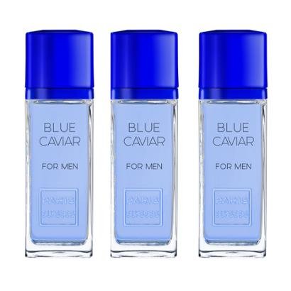 Kit 3 Perfumes Paris Elysees EDT Blue Caviar Masculino