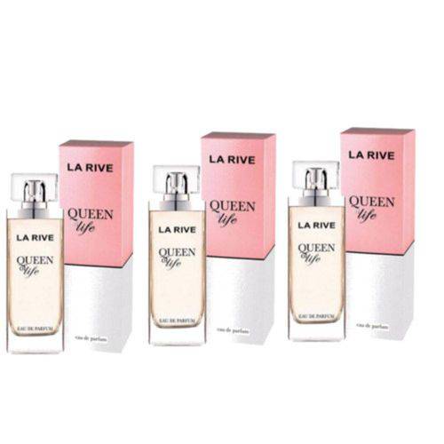 Kit 3 Perfumes Queen Of Life Fem La Rive Edp 75ml