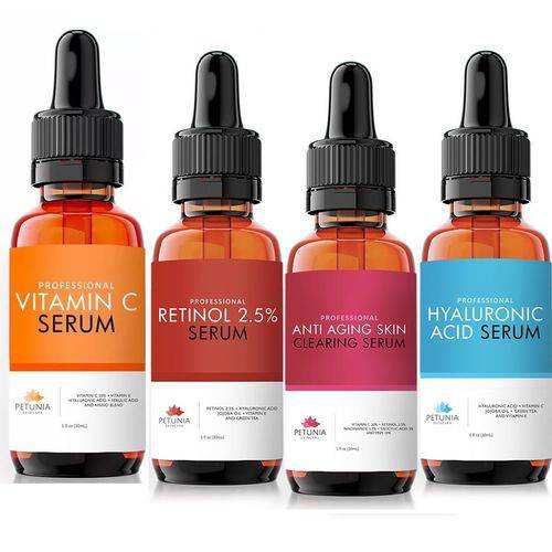 Kit Petunia + Pump (vitaminac+hialuronico+retinol+antiaging