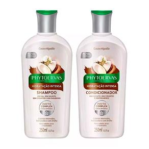 Kit Phytoervas Hidratação Intensa Coco e Algodão Shampoo 250ml + Condicionador 250ml
