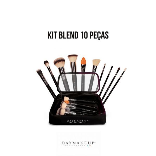 Kit Pinceis Profissionais Maquiagem 10 Peças Blend Essencial Daymakeup