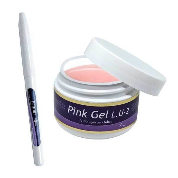 Kit Piubella Pink Gel Lu2 33Gr + Caneta Primer