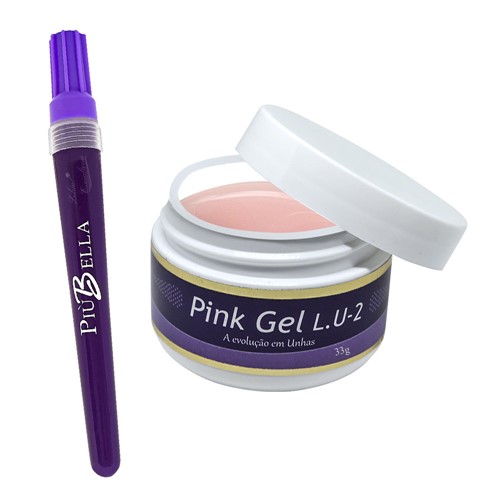 Kit Piubella Pink Gel Lu2 33Gr e Caneta Primer Acido