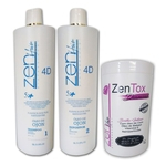 Escova Progressiva Matizadora 4d Zen Hair + Zen Tox 3x1litro