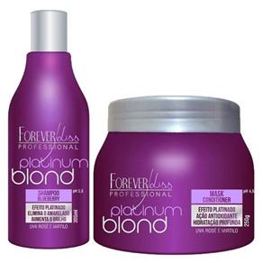 Kit Platinum Blond Shampoo Bluebery + Máscara - Matizador para