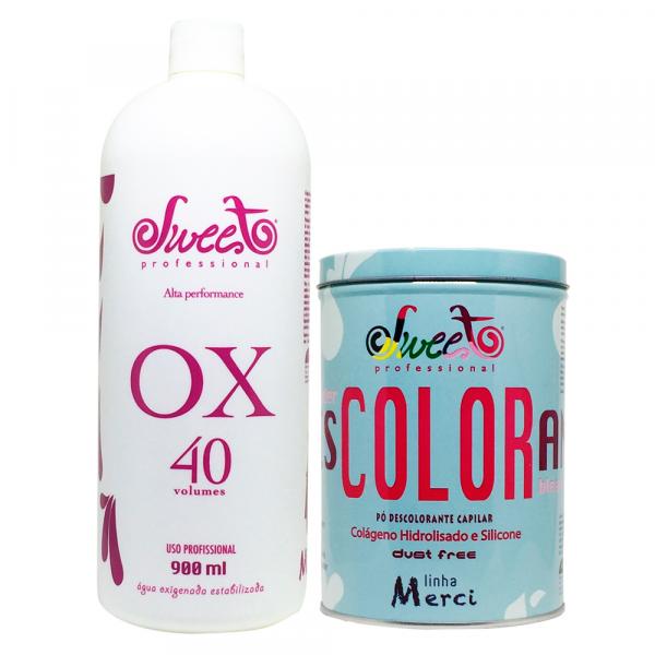 Kit Pó Descolorante e Oxidante 40V - Merci - Sweet Hair - Sweet Professional