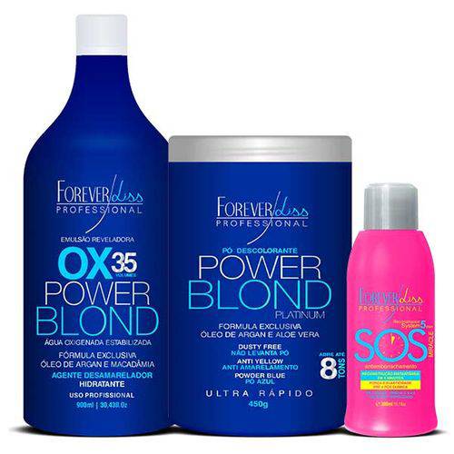 Kit Po Descolorante + Ox Vol 35 + Sos Miracle -forever Liss
