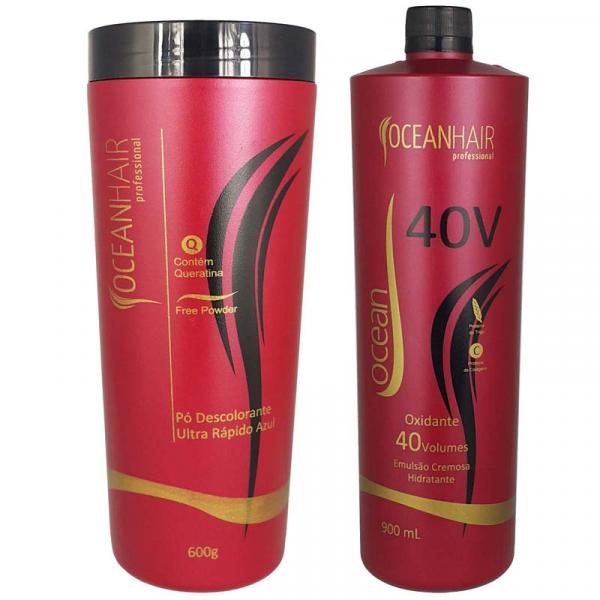 Kit Pó Descolorante Ultra + Água Oxigenada 40 Volumes - Ocean Hair - Oceanhair
