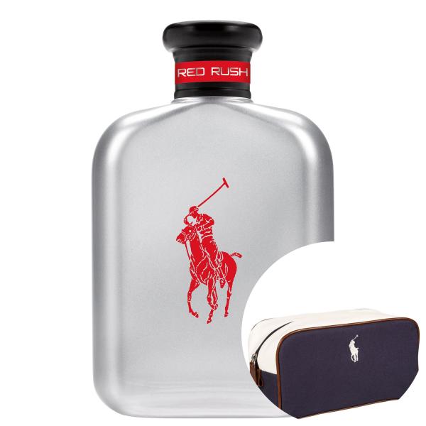 KIT Polo Red Rush Ralph Lauren EDT - Perfume Masculino 125ml+Ralph Lauren Polo Blue-Nécessaire Lona