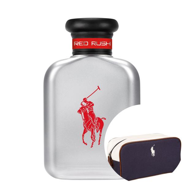 KIT Polo Red Rush Ralph Lauren EDT - Perfume Masculino 75ml+Ralph Lauren Polo Blue - Nécessaire Lona