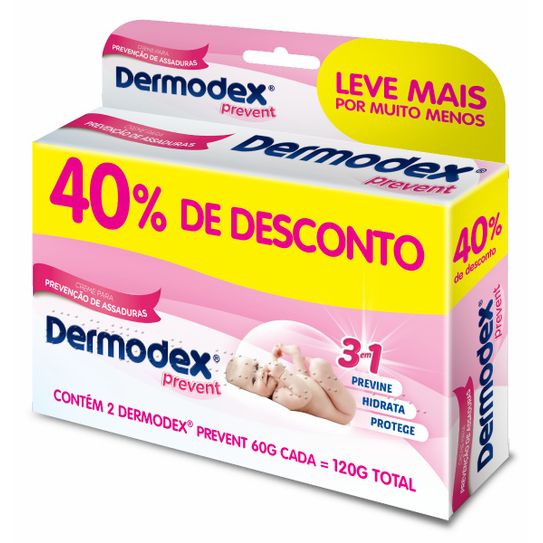 Kit Pomada para Prevenção de Assaduras Dermodex Prevent - 120g (2x60g) - 40% OFF