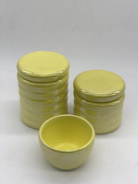 Kit Porcelana Ondulado Amarelo - Rossi Nieri