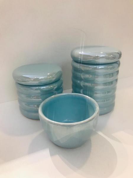 Kit Porcelana Ondulado Azul Perolado - Rossi Nieri