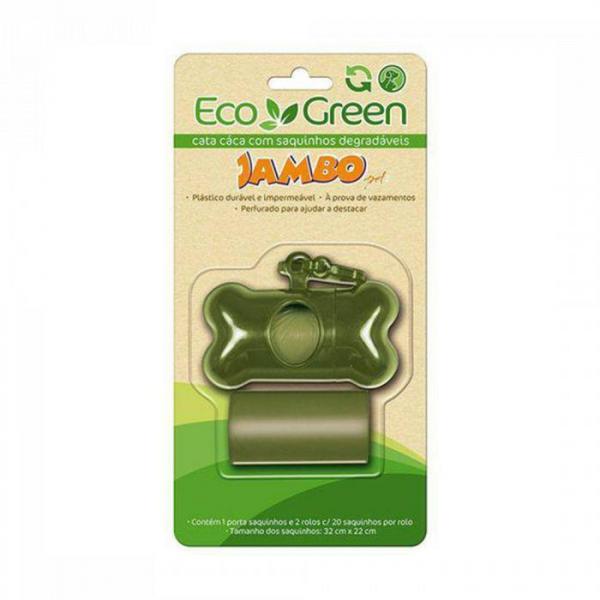 Kit Porta Saquinhos Bio Eco Green 2 Rolas Verde Jambo