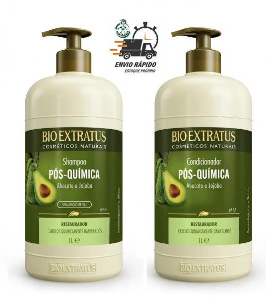 Kit Pós Química Bio Extratus Shampoo + Cond Restaurador 1L