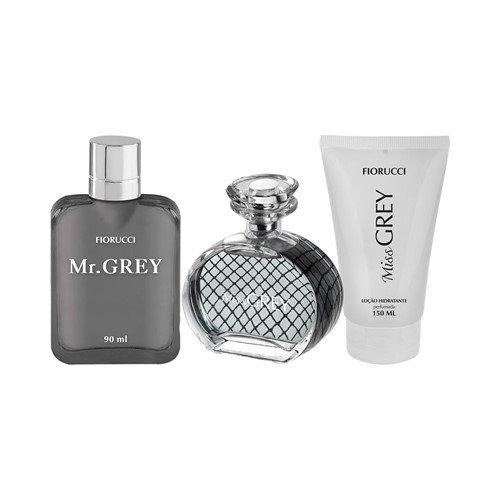 Kit Presenteável Perfume Deo Colônia Mr. Grey + Miss Grey Deo Colônia + Loção Hidratante
