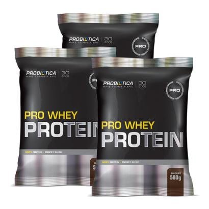 Kit Pro Whey Protein 3X (500G) Probiótica