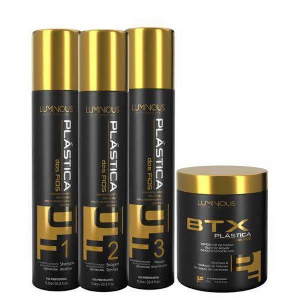 Kit Profissional Selagem, B-tox, Reconstrução Capilar e Shampoo Luminous Hair