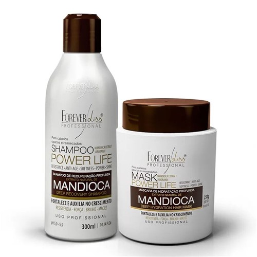 Kit Profissional Shampoo e Máscara de Mandioca Forever Liss