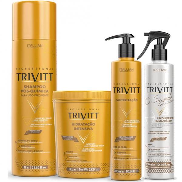 Kit Profissional Trivitt Hidratação + Cauterização + Fluído + Segredo