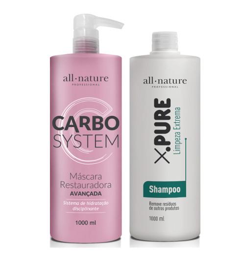 Kit Progressiva Carbocisteina 1000ml+shampoo X.pure Limpeza - All Nature