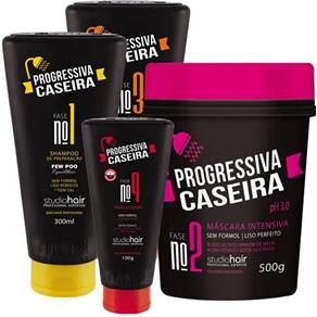 Kit Progressiva Caseira Shampoo Cond Másc Finalizador Muriel