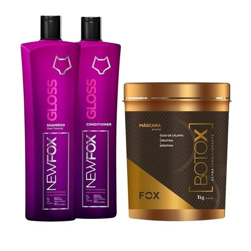 Kit Progressiva New Fox 2x1000ml e Máscara B-tox Ultra Condicionante – Fox 1kg