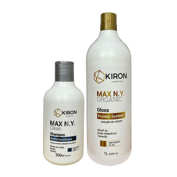 Kit Progressiva Organic 1l + Shampoo Antirresíduos 300ml Kiron Cosméticos Max N.Y.