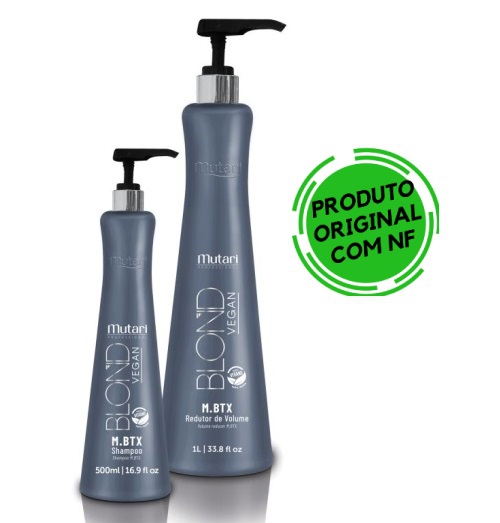 Kit Progressiva Para Loiras Blond Vegan M.btx - Shampoo 500ml + Redutor De Volume 1000ml - Mutari Professional