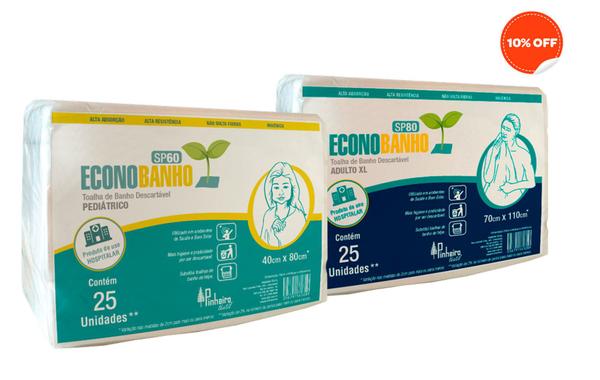 Kit Promo 10% OFF - Wiper EconoBanho Infantil + Adulto - 50 Toalhas - Usewipe