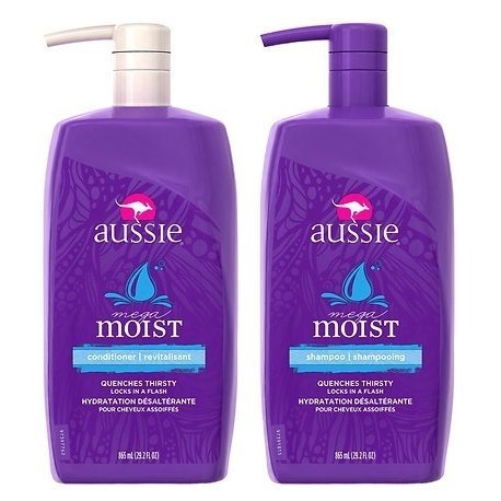 Kit Promocional Shampoo + Condicionador Aussie Mega Moist - 865Ml