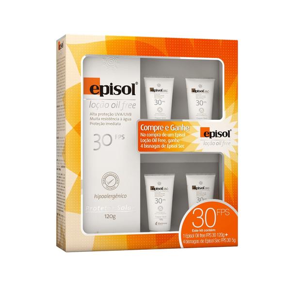 Kit Proteção Solar Facial Episol Oil Free FPS 30 + Episol Sec FPS 30