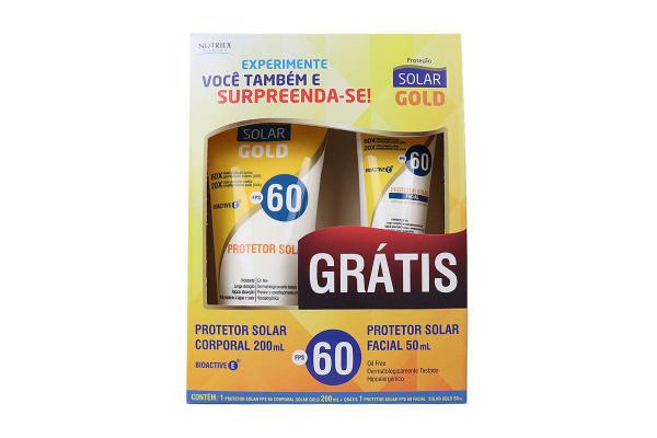 Kit Protetor FPS 60 Solar Gold 200ml + Protetor Solar FPS 60 Facial Solar Gold 50ml