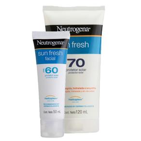 Kit Protetor Neutrogena Sun Fresh Corpo FPS 70 120ml + Facial FPS 60 50g
