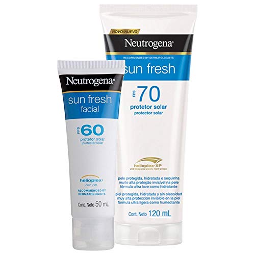 Kit Protetor Neutrogena Sun Fresh Corpo Fps 70 120ml + Facial Fps 60 50g