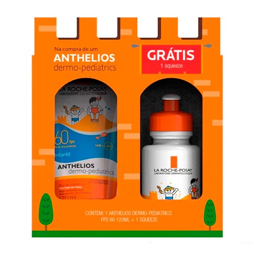 Kit Protetor Solar Anthelios Dermo-Pediatrics FPS 60 120ml + Grátis Squeeze Sortida