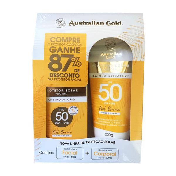 Kit Protetor Solar Facial Fps 50 + Corporal Fps 50 Australian Gold - 2430
