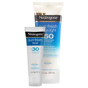 Kit Protetor Solar Neutrogena Sun Fresh Aqua Light FPS 50 200ml + Facial Sun Fresh FPS 30 50g