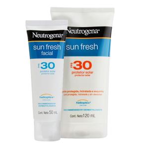 Kit Protetor Solar Neutrogena Sun Fresh Corpo FPS 30 120 Ml + Facial Neutrogena Sun Fresh FPS 30 50g