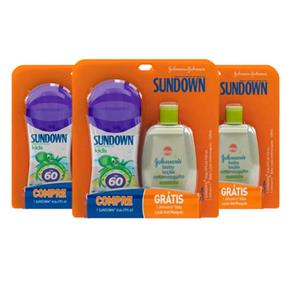 Kit 3 Protetor Solar Sundown FPS 60 120ml + Repelente Jonhson`s Baby Loção Antimosquito